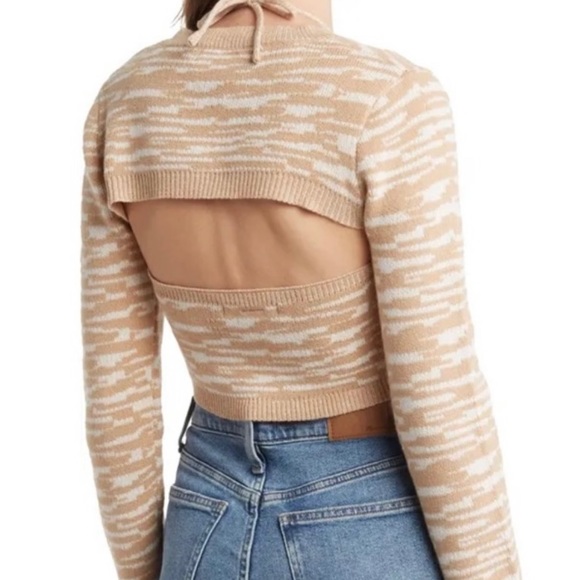 NWT Cotton Emporium Sweaters- Two-Piece Striped Long Sleeve Tank Top Set Size S - Picture 1 of 6